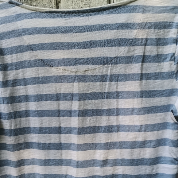 LRL Women's Blue and White Striped Long Sleeve Tee Shirt in Casual Fit - Picture 8 of 8